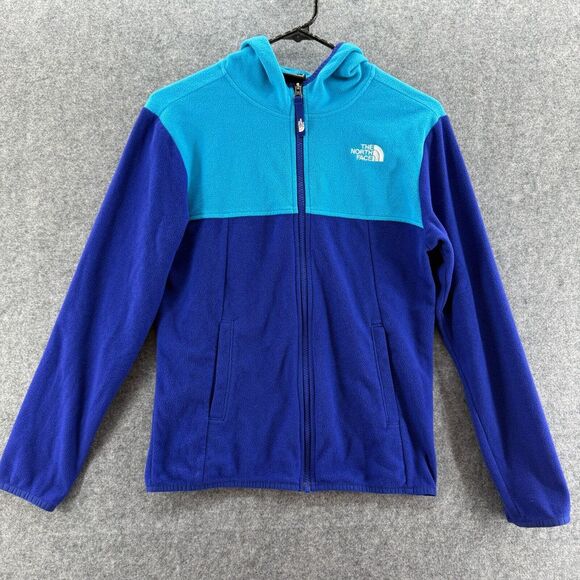 The North Face Jacket Teen Boy L 14/16 Full Zip Hooded Sweatshirt Blue Warm - Picture 1 of 10